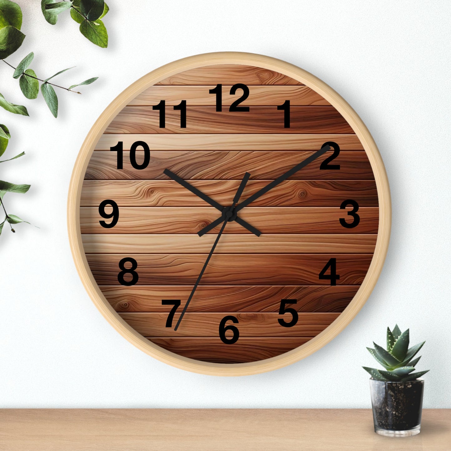 Rustic Wood Wall Clock - Natural Timber Home Decor, Gift for Housewarming, Wedding, Decorative Timepiece, Boho Style, Unique Design
