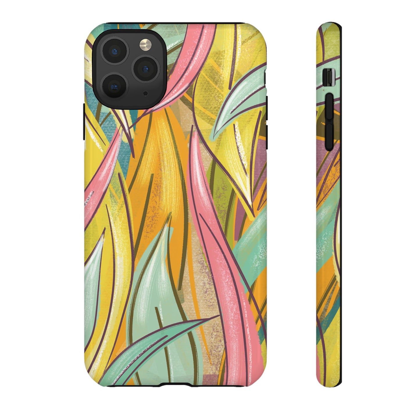 Vibrant Phone Case with Colorful Leaf Design, Tough Cases for Nature Lovers, Eco-Friendly Gift, Summer Vibes, Floral Phone Cover