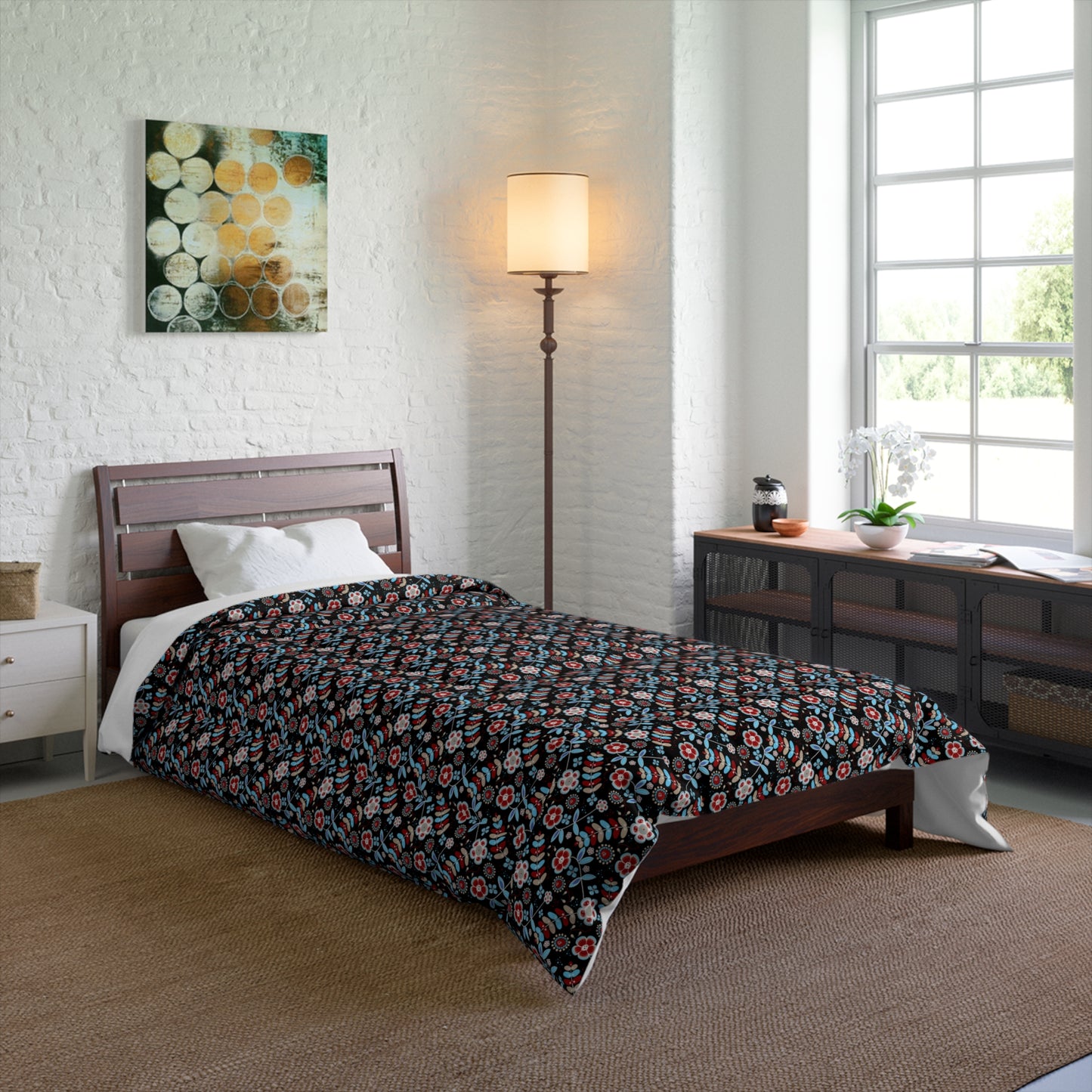 Floral Print Comforter - Cozy Bedding, Home Decor, Gift for Her, Bedroom Upgrade, Seasonal Decor