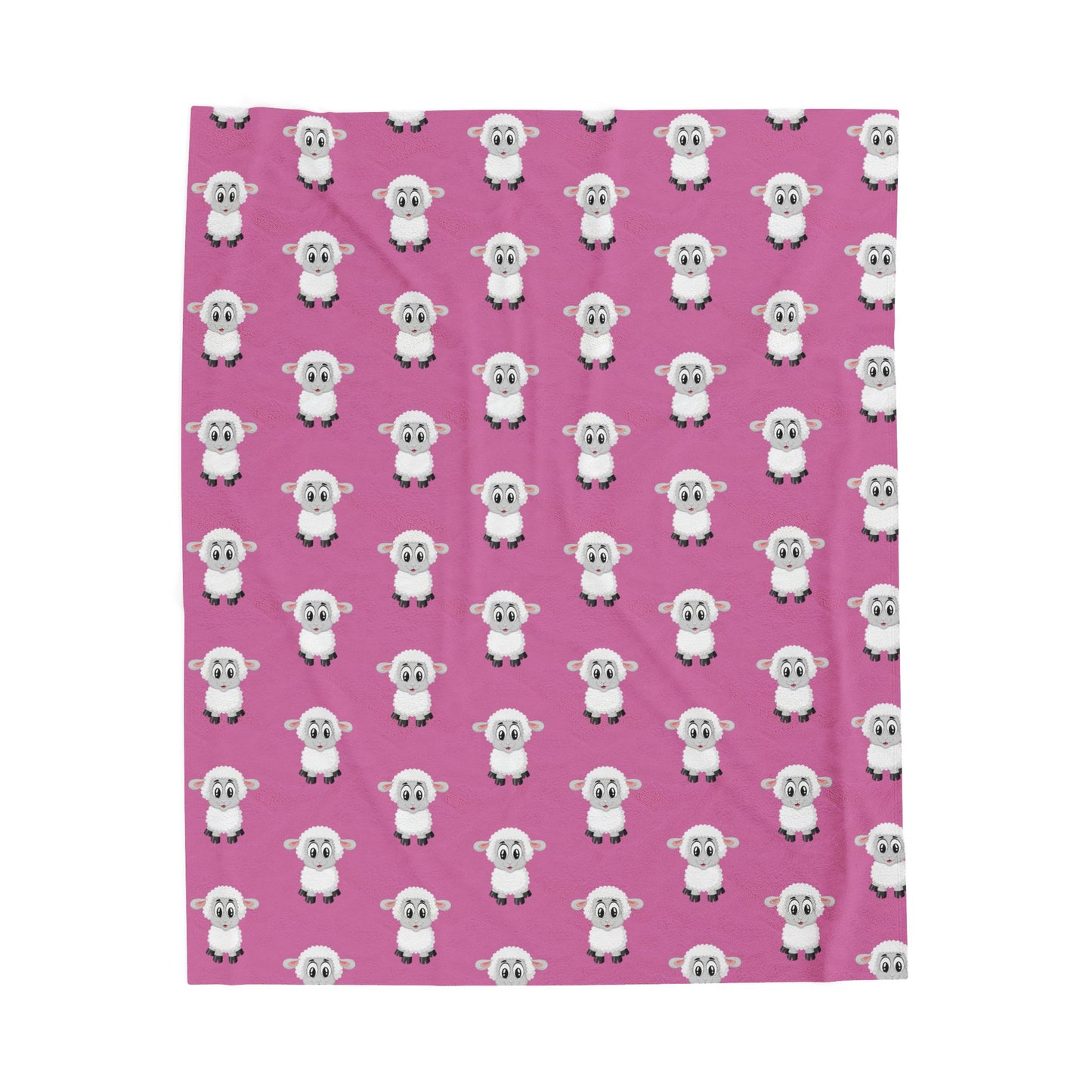 Kids Sheep Plush Blanket, Cozy Fleece, Baby Shower