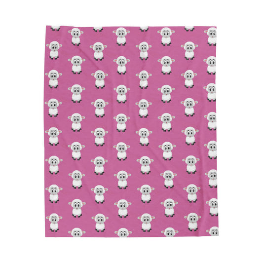 Kids Sheep Plush Blanket, Cozy Fleece, Baby Shower