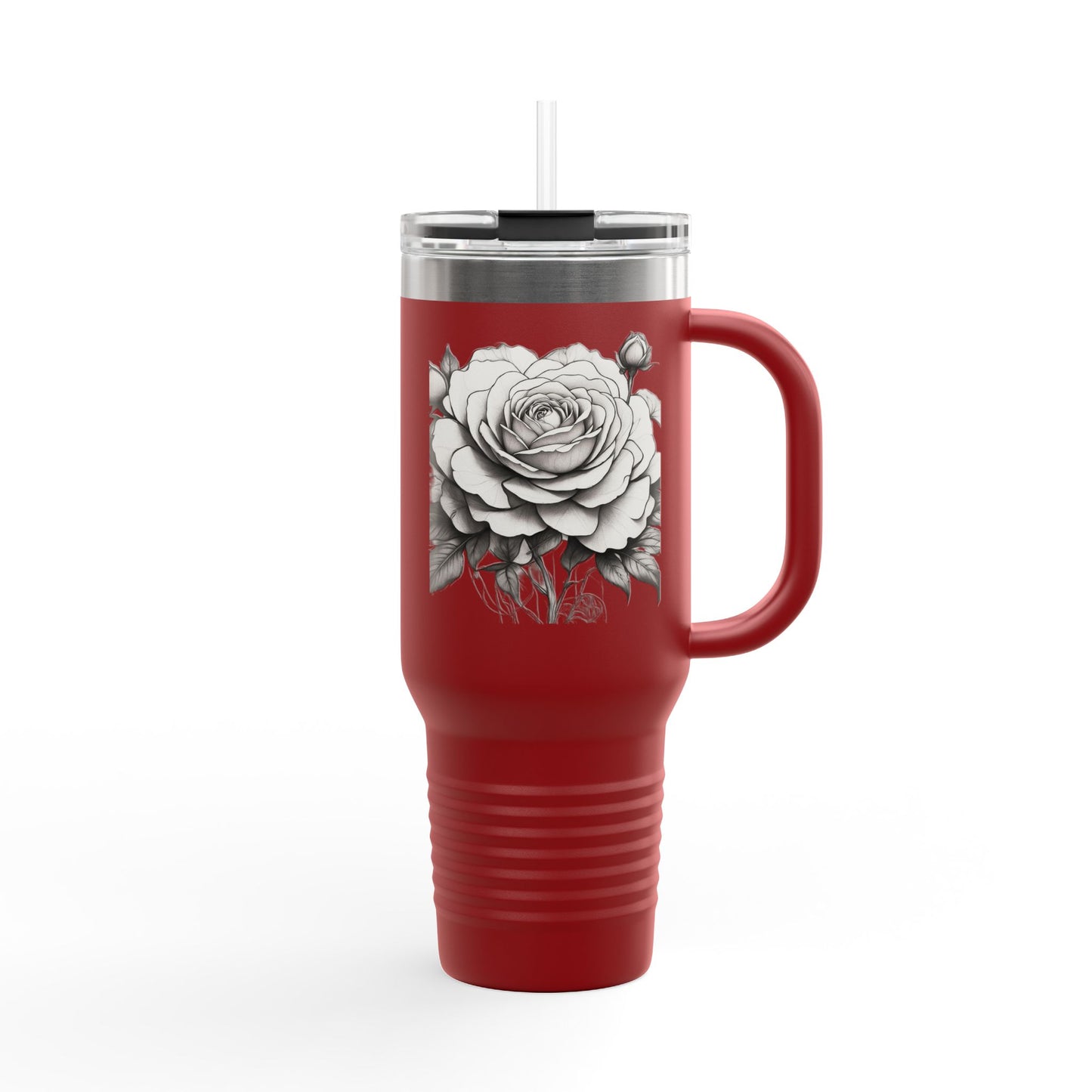 Stylish Insulated Travel Mug with Floral Design, 40oz Coffee Cup, Perfect for Road Trips, Gifts for Her, Eco-Friendly Drinkware