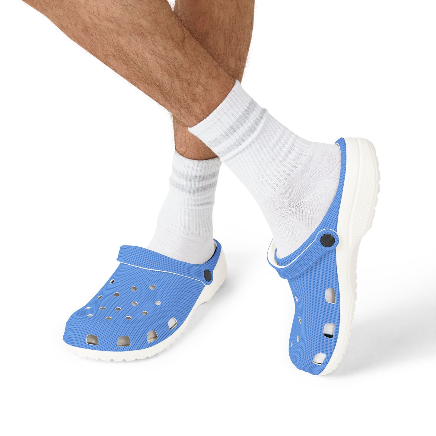 Blue & White EVA Foam Clogs — Lightweight Waterproof Garden & Beach Shoes