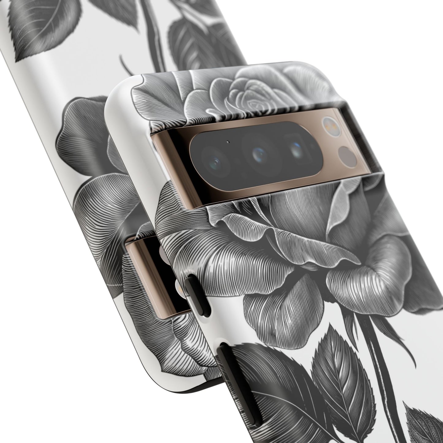 Elegant Floral Phone Case - Tough Cases, Black Rose Design, Floral Phone Cover, Stylish Phone Accessory, Gift for Her, Mother's Day