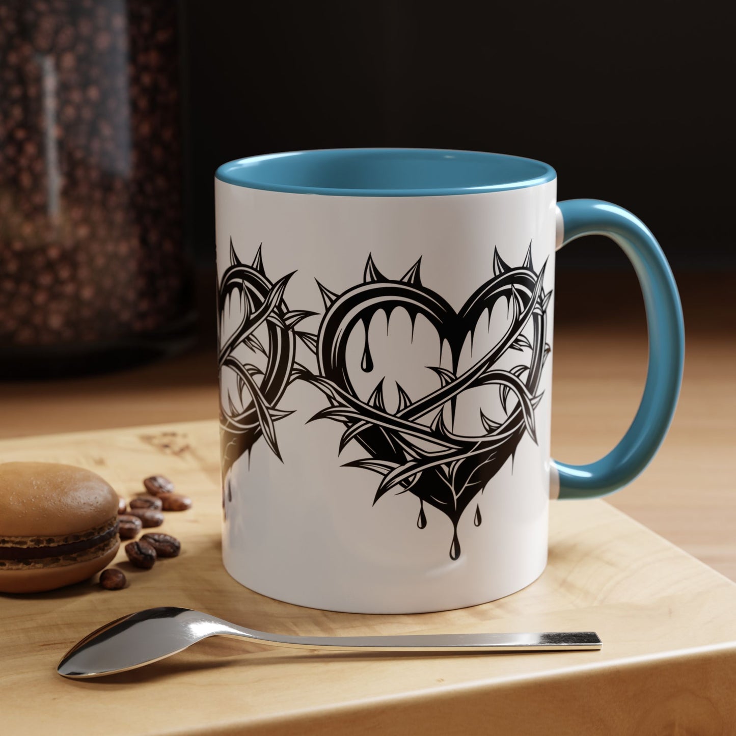 Gothic Heart Mug, Unique Art Coffee Cup for Gifting, Gothic Home Decor, Perfect for Friends, Gothic Style Drinkware