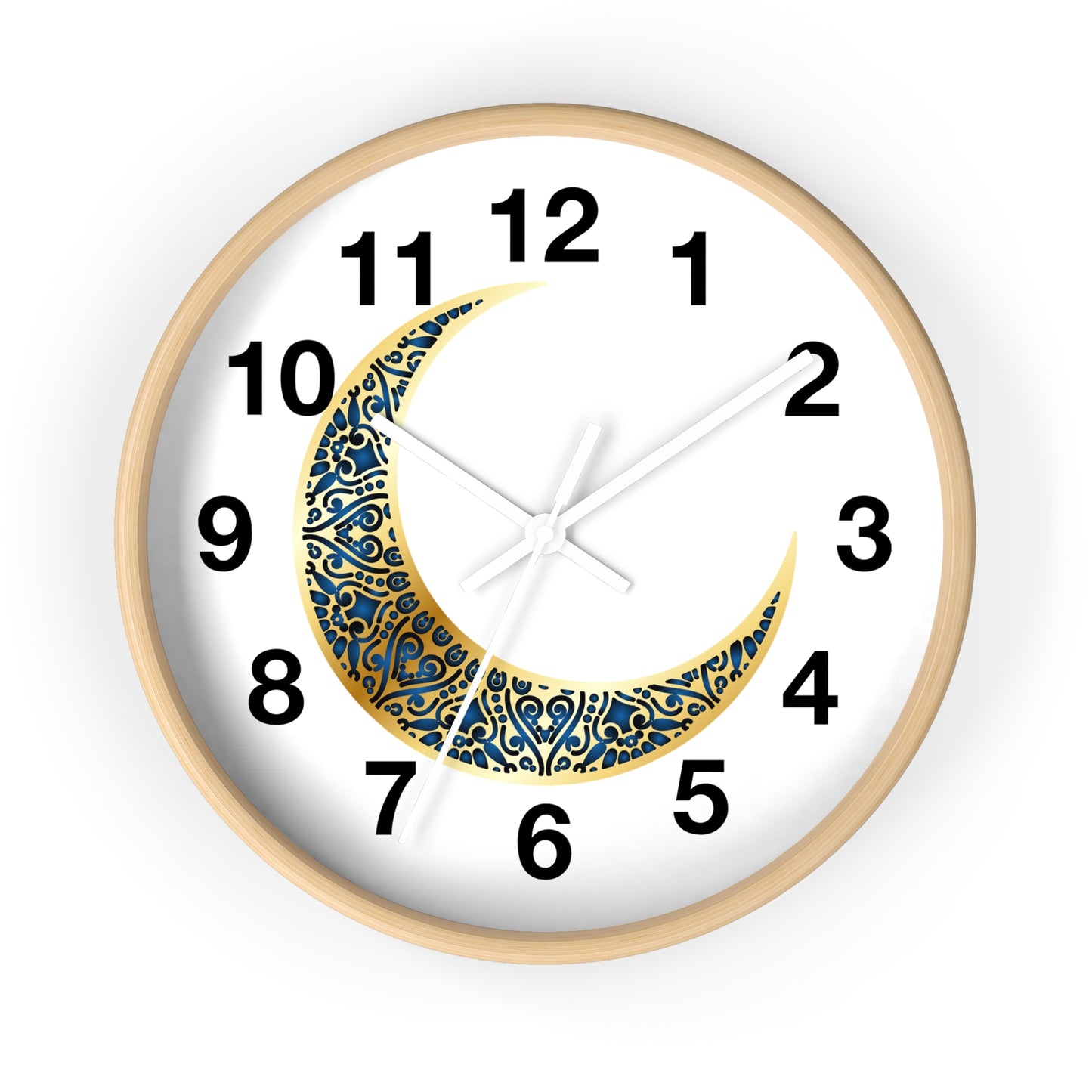 Elegant Boho Moon Phase Wall Clock, Decorative Home Clock, Unique Gift for Home Decor, Wellness, and Spiritual Spaces, Timepiece