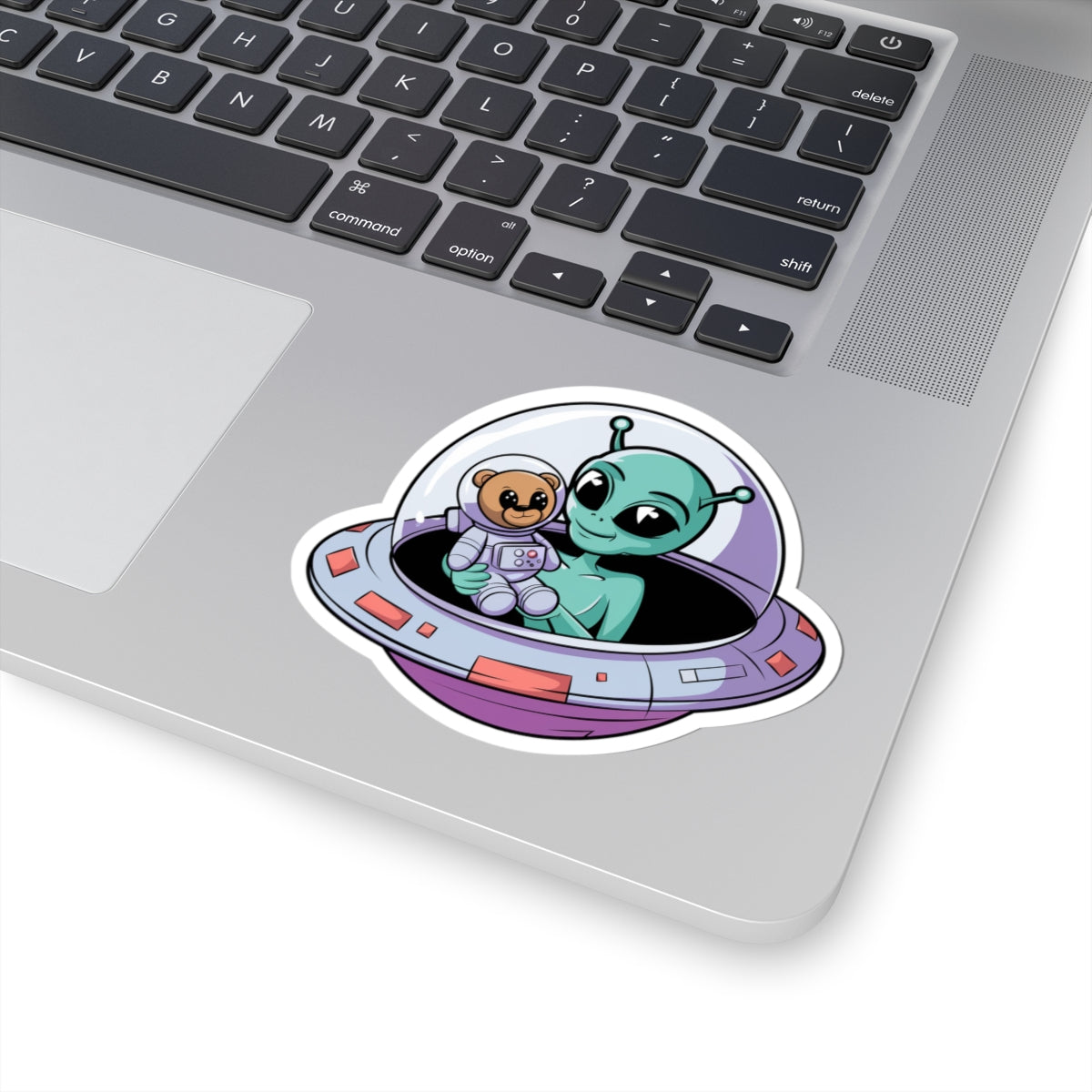 Cute Alien Sticker, Space Decor, Laptop Stickers, Kid Friendly Gift, UFO Art, Cosmic Aesthetic