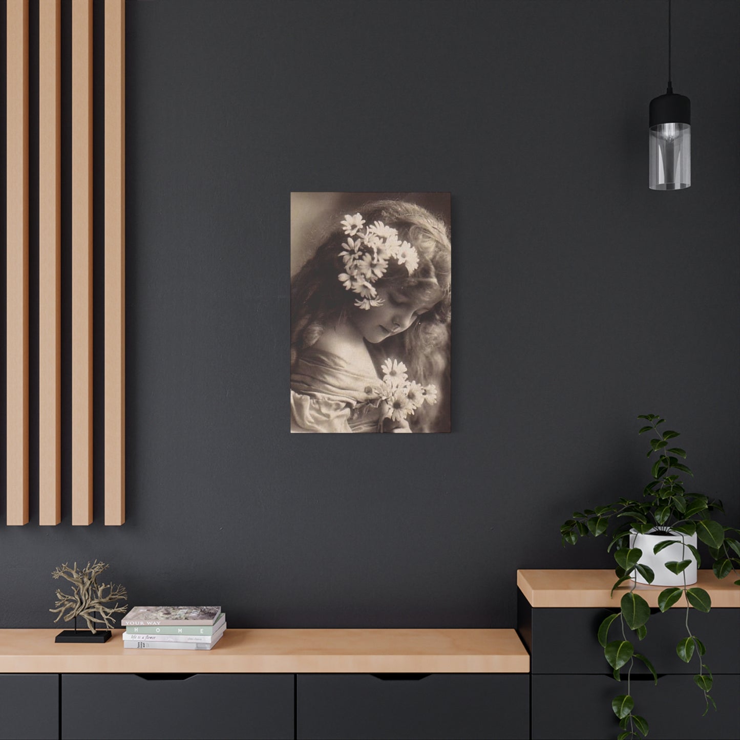 Vintage Floral Portrait Canvas