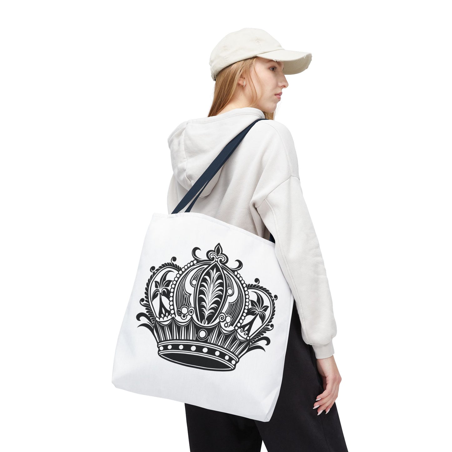 Crown Design Tote Bag, Royal Style Shopping Tote, Chic Grocery Bag, Gift for Her, Fashionable Accessories