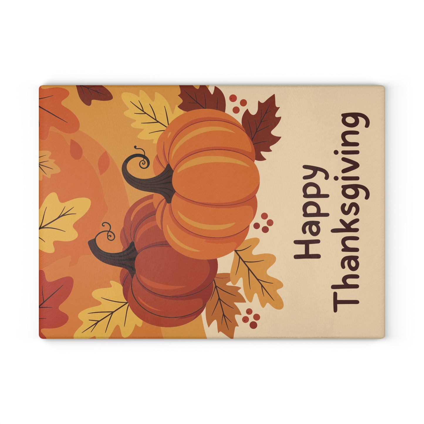 Happy Thanksgiving Pumpkin Glass Cutting Board