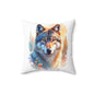 Majestic Wolf Print Pillow, Cozy Home Accent, Wilderness Themed Cushion