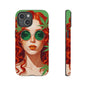 Vibrant Phone Case with Retro Greenery Design, Trendy Case for Casual Look, Gift for Her, Summer Vibes, Unique Phone Accessory