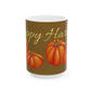 Halloween Pumpkin Ceramic Mug - Happy Harvest, Fall Coffee Cup, Autumn Drinkware, Seasonal Gift, Cozy Home Decor