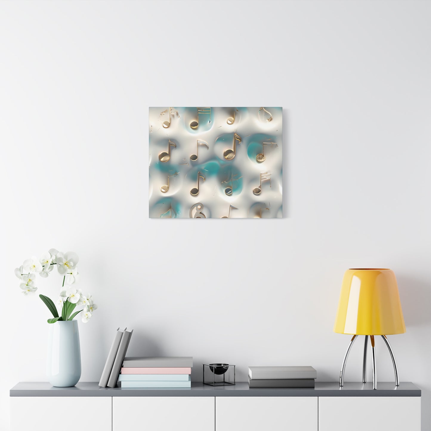 Musical Notes Wall Art Canvas, Elegant Home Decor, Perfect for Musicians, Music Lovers, Gifts for Music Teachers, Unique Art Piece