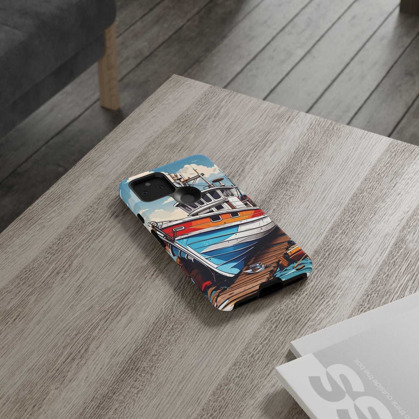 Colorful Fishing Boat Phone Case | Nautical Gift, Marine Design, Coastal Aesthetic, Summer Vibes, Sea Lover's Accessory