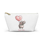 Good Vibes Hippo Accessory Pouch, Cute Makeup Bag, Gift for Animal Lovers, Fun Travel Organizer, Heart Balloon Design