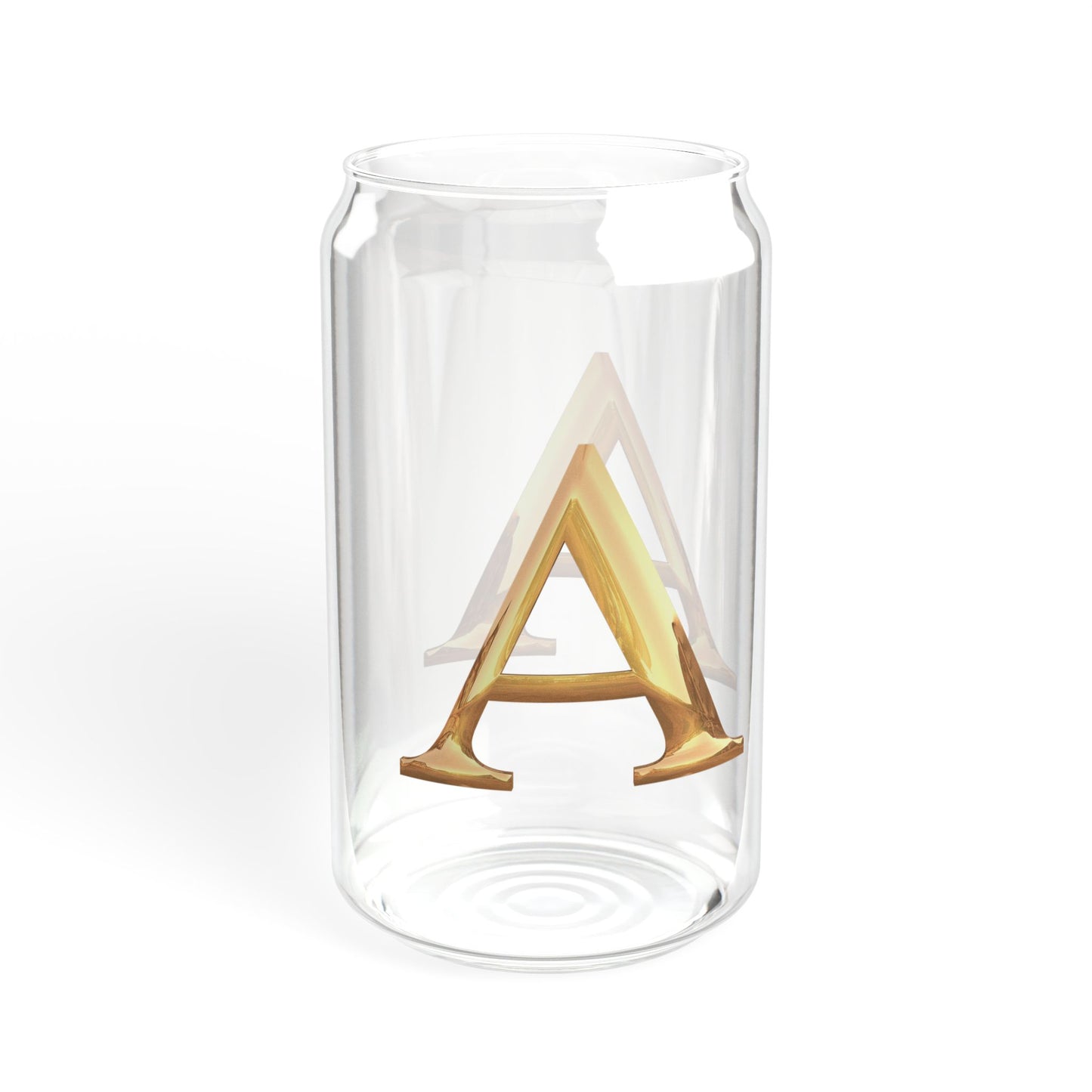 Stylish Glass Sipper with Bamboo Lid - Letter A