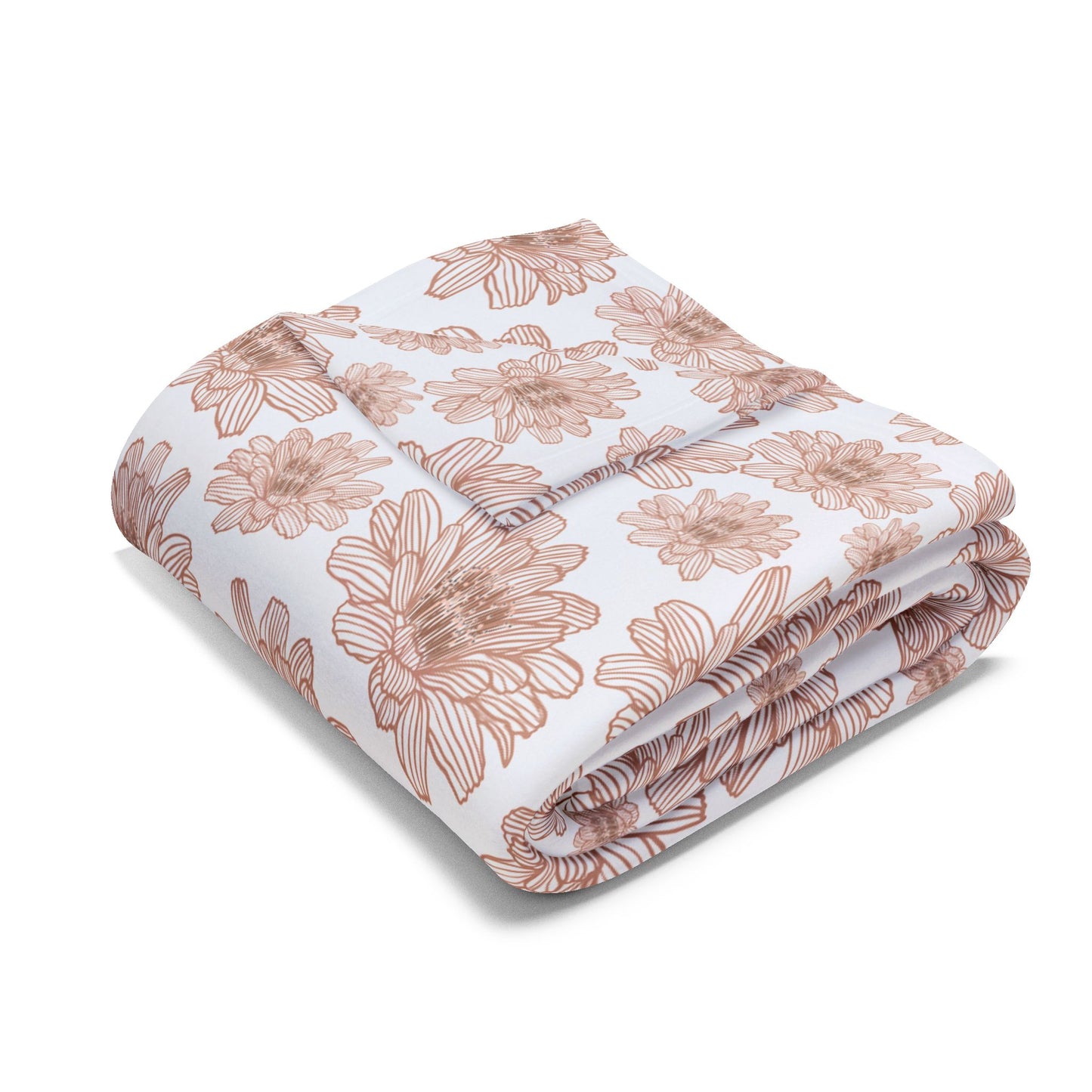 Cozy Floral Fleece Blanket - Soft Blanket for Home Decor, Gift for Housewarming, Anniversary, Wedding, Comfort Blanket