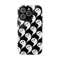 Ghost Pattern Phone Case, Cute Ghost Cell Phone Cover, Halloween Accessory, Spooky Gift, Black and White Phone Case
