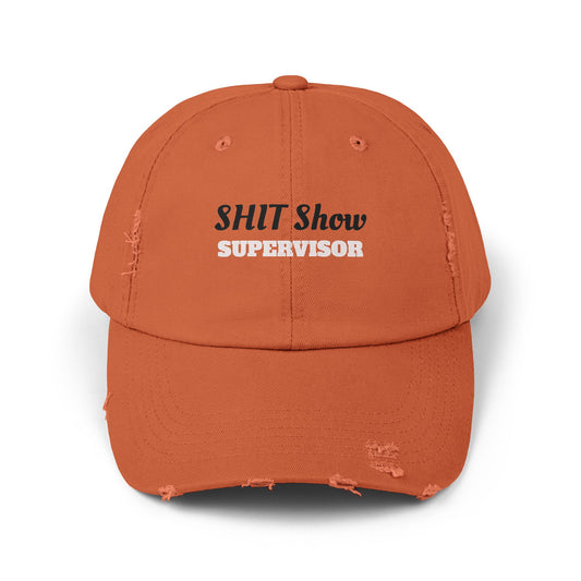 Unisex Distressed Cap, Fun Gift for Supervisors, Casual Hat, Distressed Dad Hat, Funny Cap for Events, Party Accessory, Everyday Wear