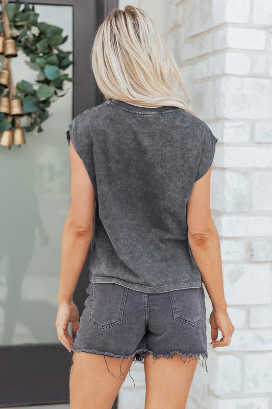 Sleet Cowboy & Beer Western Graphic Mineral Wash Tank Top