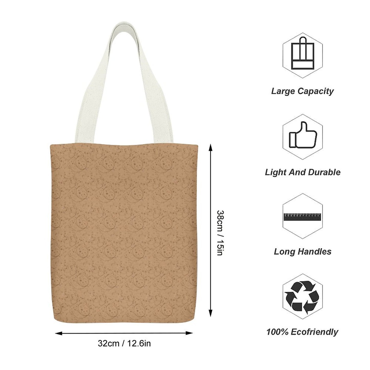 Canvas Material Tote Bags with Interior Pocket (Dual-sided Printing)