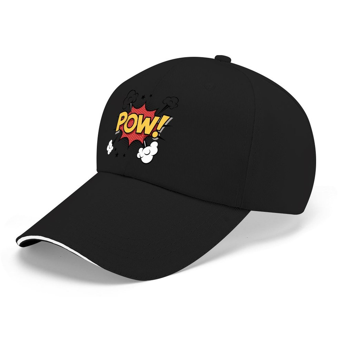 "POW" Baseball Cap for Men Women Curved Visor Sandwich