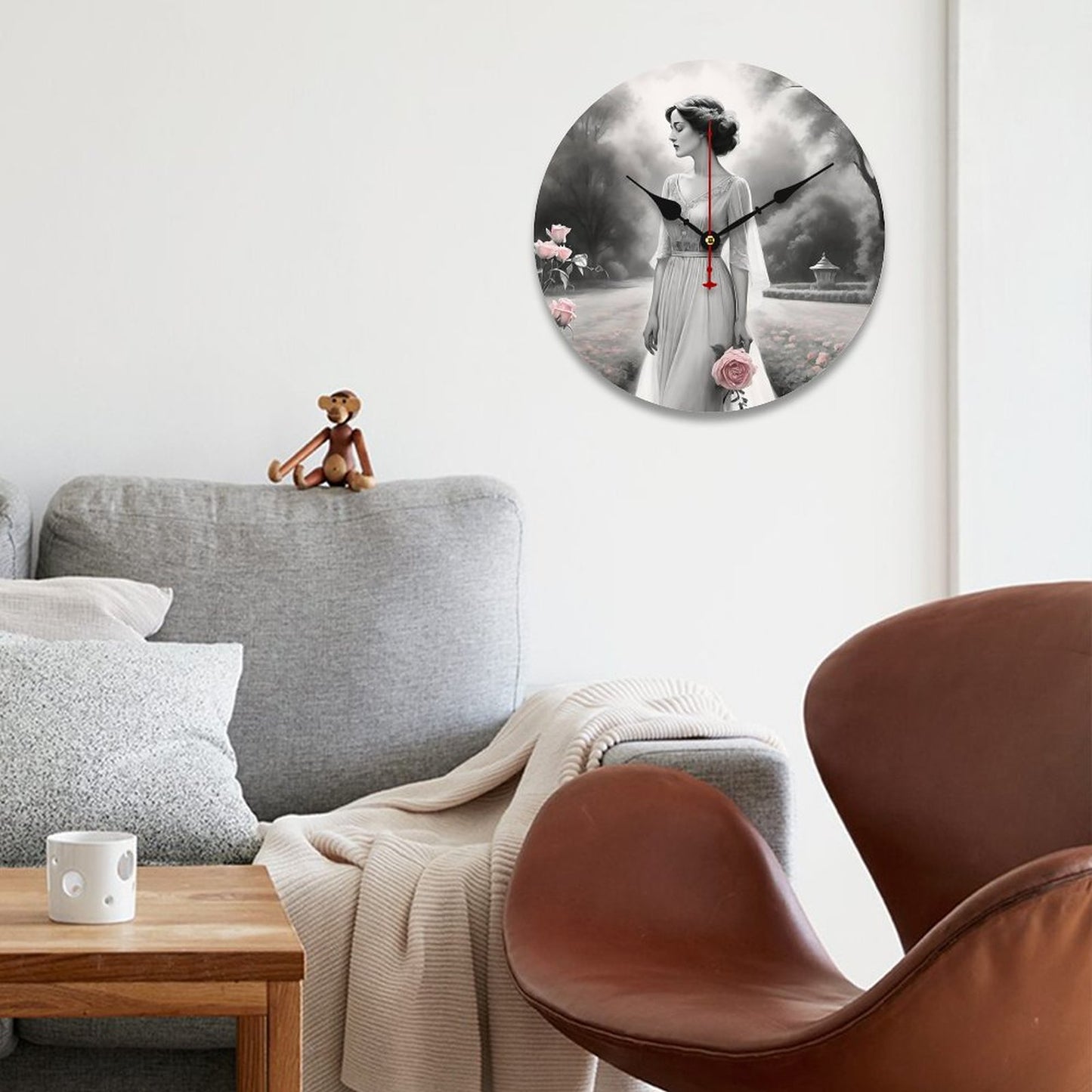 Wooden Wall Clock without Scale