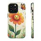 Floral Phone Case with Butterfly Design, Cute Flower Phone Cover for Nature Lovers, Eco-Friendly Gift, Spring Vibes, Birthday Present