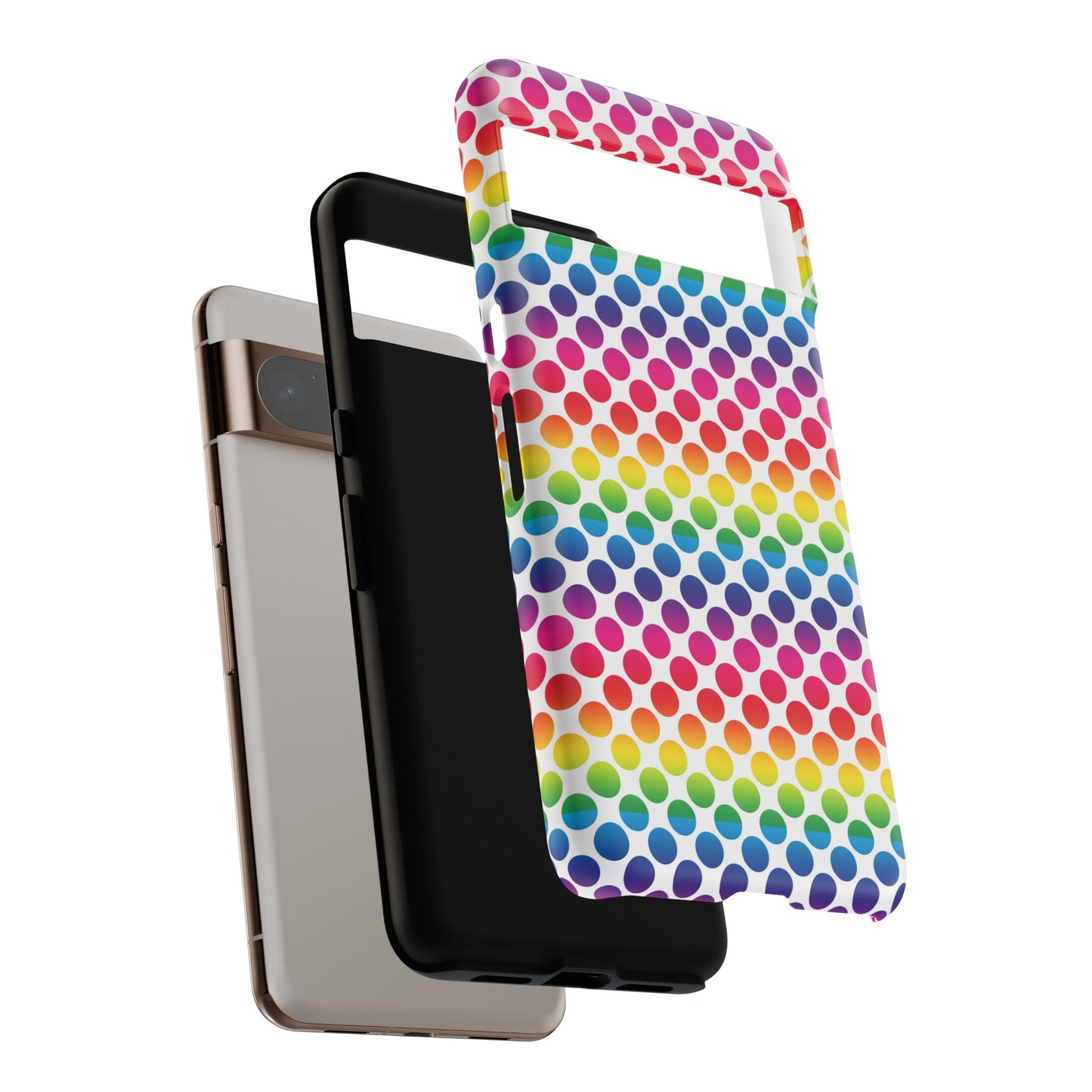 Rainbow Dot Phone Case, Colorful Phone Cover, Fun Phone Accessory, Gift for Friends, Trendy Mobile Case