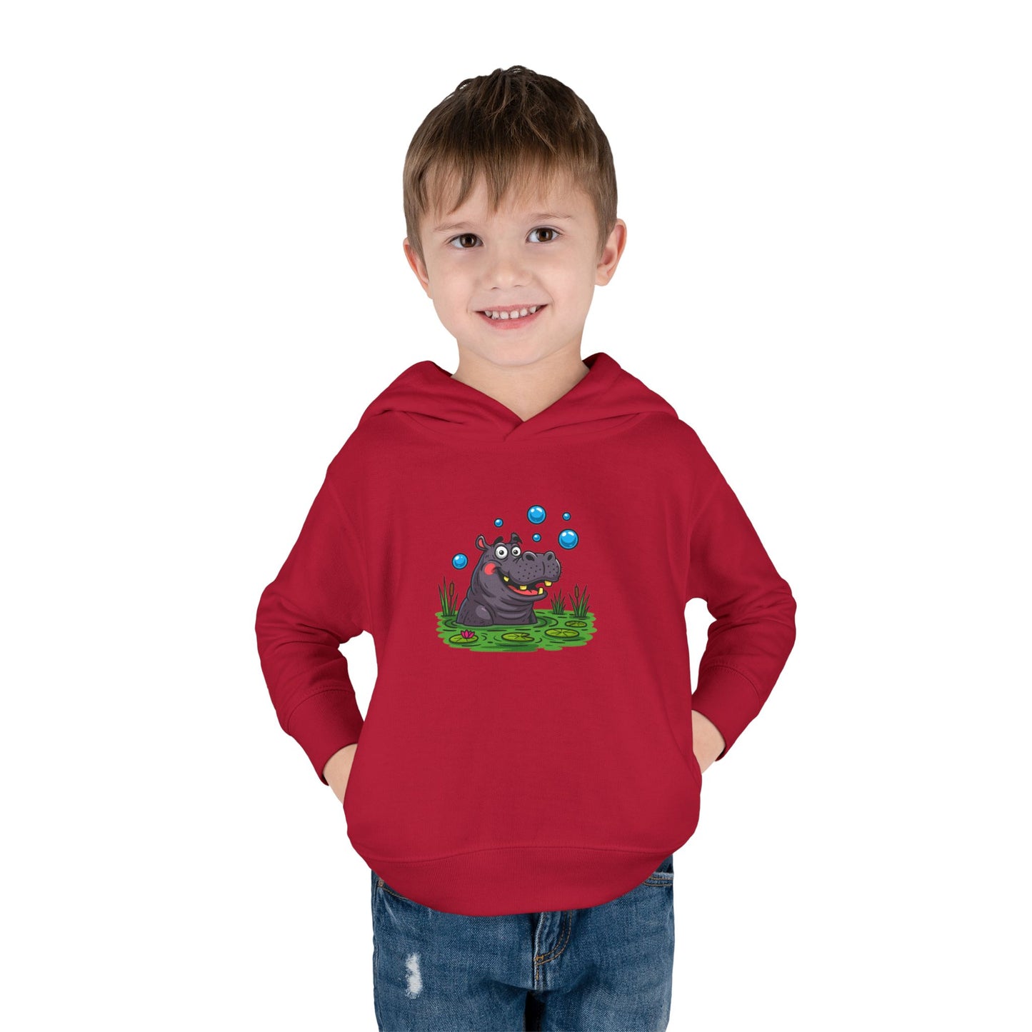 Adorable Hippo Fleece Hoodie, Toddler Hoodie, Kids Pullover, Animal Sweatshirt, Cute Baby Gift, Cozy Toddler Wear