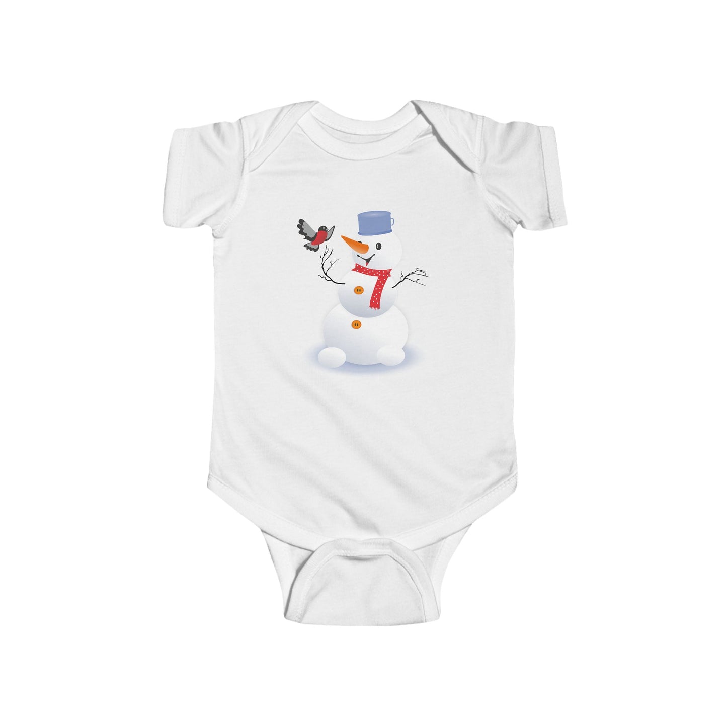 Winter Snowman Baby Bodysuit, Cute Infant Onesie, Holiday Gift, Baby Shower Present, Christmas Outfit, Newborn Clothing