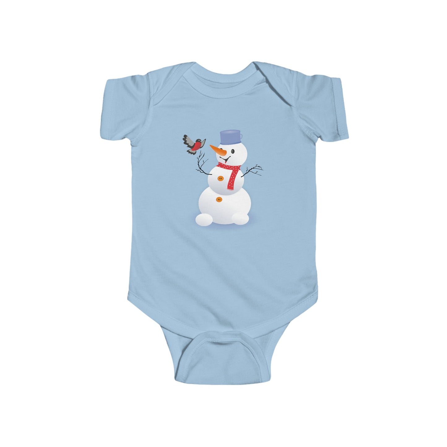 Winter Snowman Baby Bodysuit, Cute Infant Onesie, Holiday Gift, Baby Shower Present, Christmas Outfit, Newborn Clothing