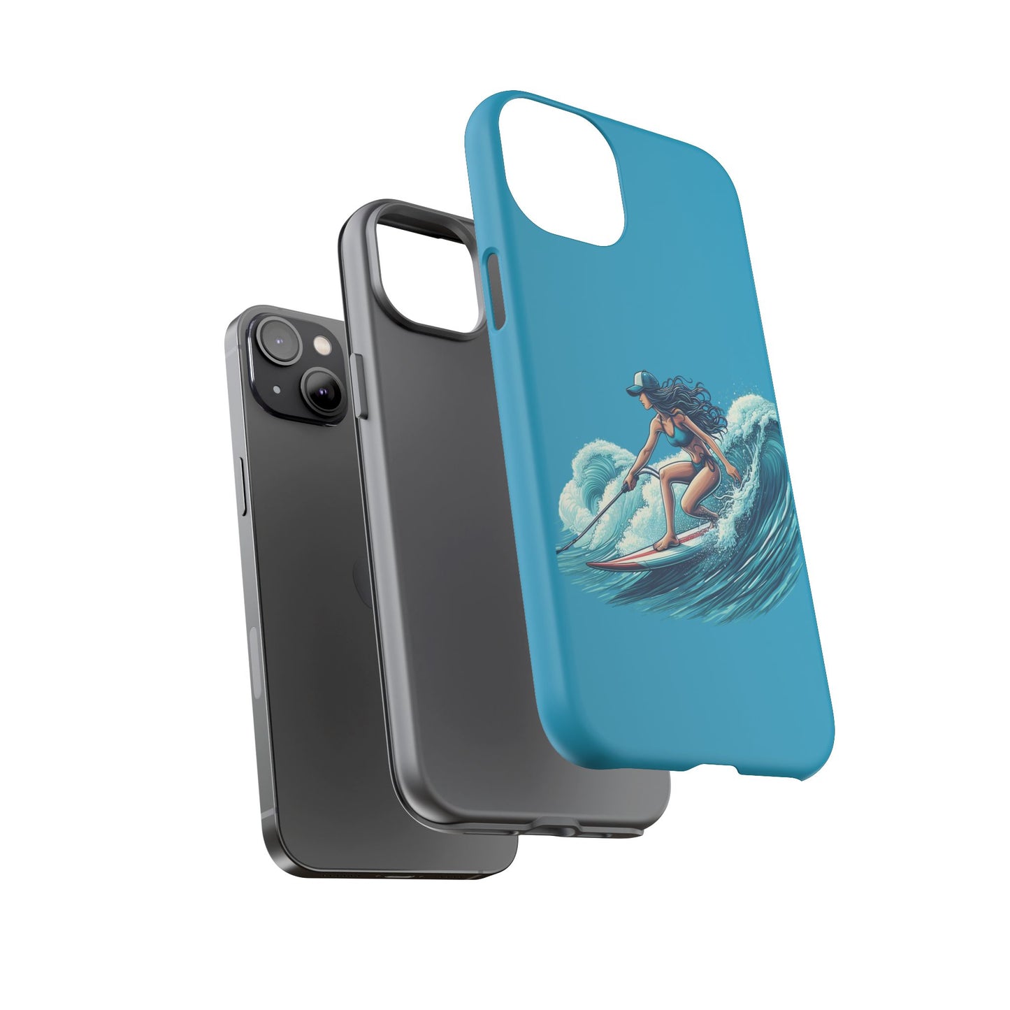 Surfing Phone Case, Coastal Vibes Phone Cover, Tough Cases for Beach Lovers, Ocean Art Phone Accessories, Summer Gift Idea