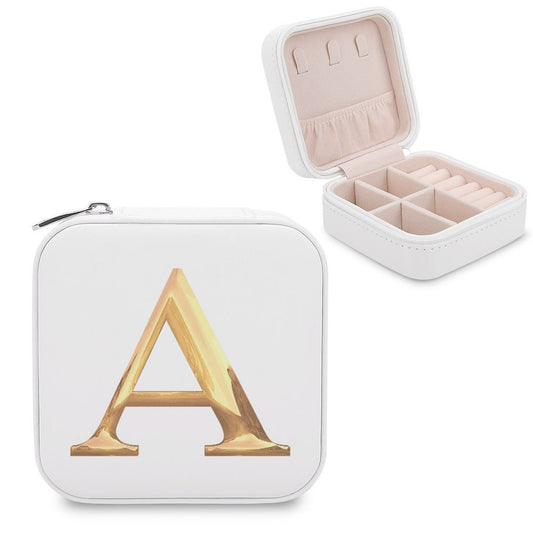 PU Portable Travel Jewellery Box - Letter A