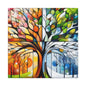 Seasons Tree Canvas Wall Art — Four Seasons Matte Stretched Canvas