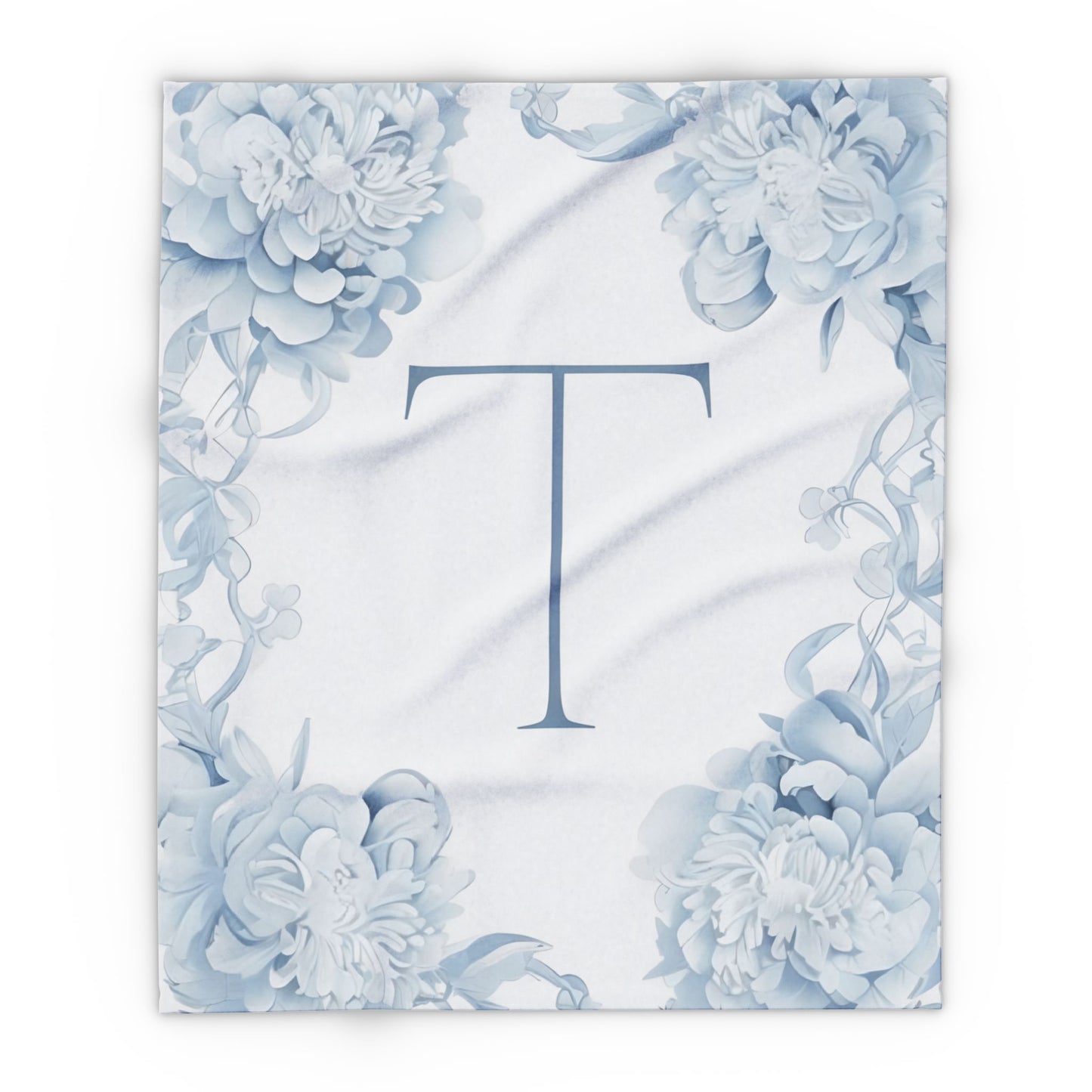 Personalized Floral Initial Arctic Fleece Blanket, Cozy Home Decor, Gift for Her, Nursery Accent, Wedding Present, Monogrammed Throw