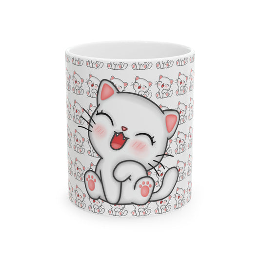 Cute Cat Ceramic Mug - Adorable Gift for Cat Lovers, Coffee or Tea Lover's Dream, Kawaii Kitchenware, Perfect for Birthdays or Holidays