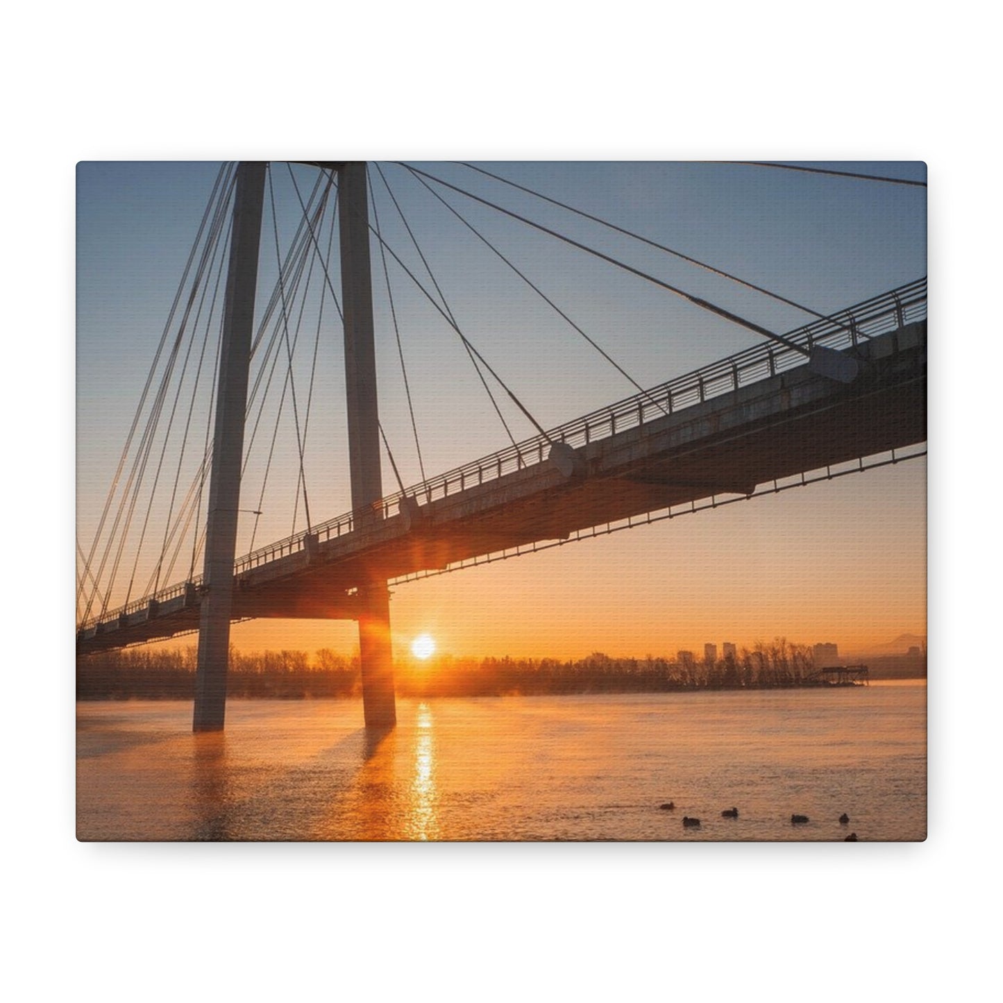 Sunrise Bridge Canvas Wall Art — Matte Stretched Canvas