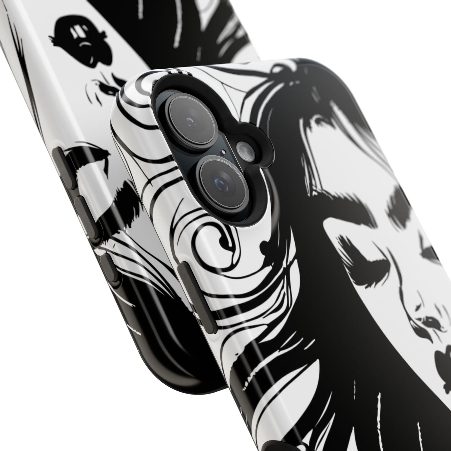 Artistic Black & White Portrait Phone Case — Magnetic Impact-Resistant