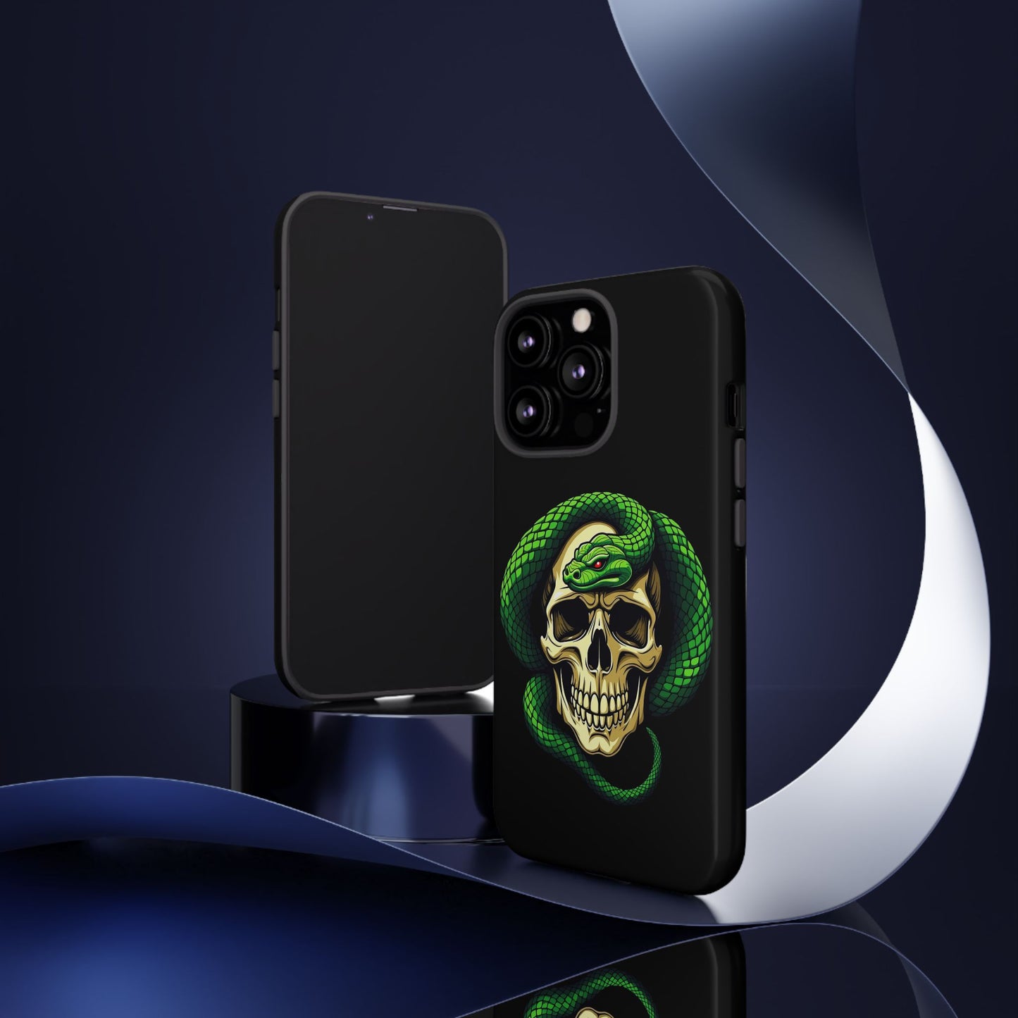 Skull & Snake Phone Case | Tough Cases, Protective Cover, Edgy Phone Accessories, Gothic Gift, Halloween Decor