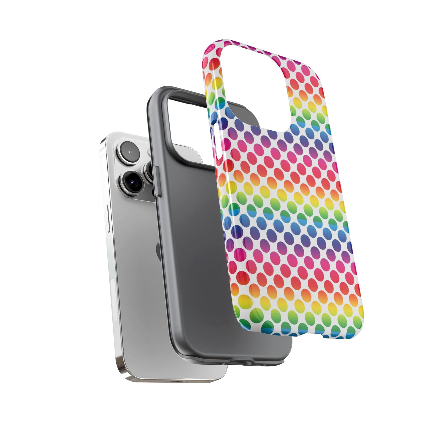 Rainbow Dot Phone Case, Colorful Phone Cover, Fun Phone Accessory, Gift for Friends, Trendy Mobile Case