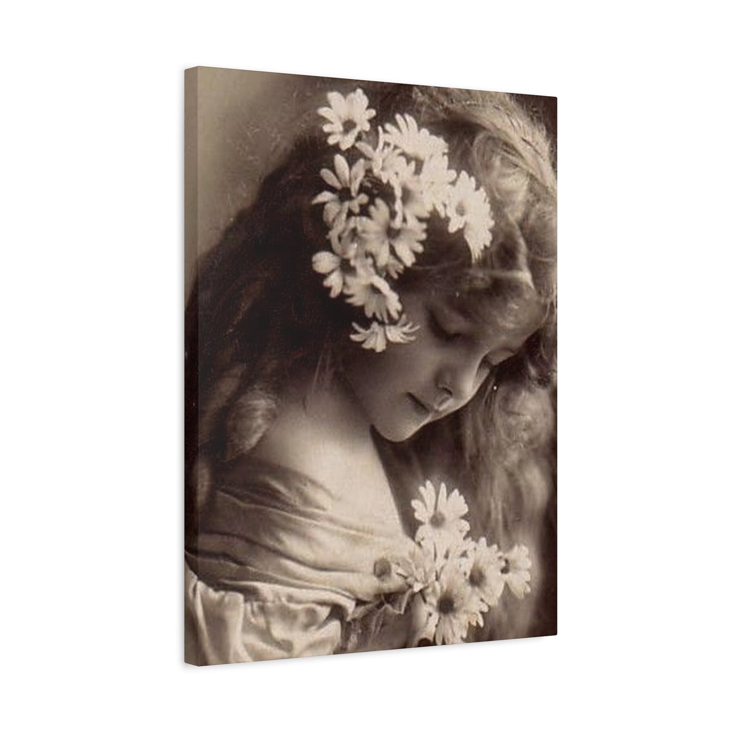 Vintage Floral Portrait Canvas
