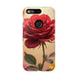 Floral Phone Case with Red Rose Design, Tough Phone Cover, Flower Print, Gift for Her, Stylish Accessory, Floral Aesthetic