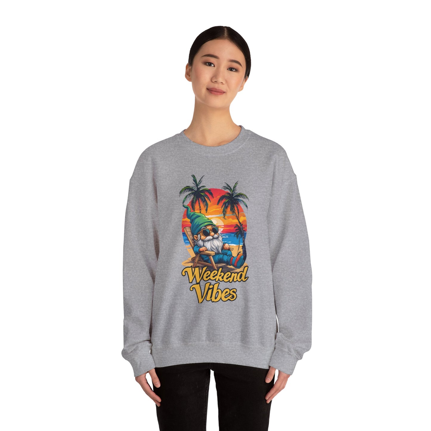 Crewneck — "Weekend Vibes" Tropical Gnome Sweatshirt