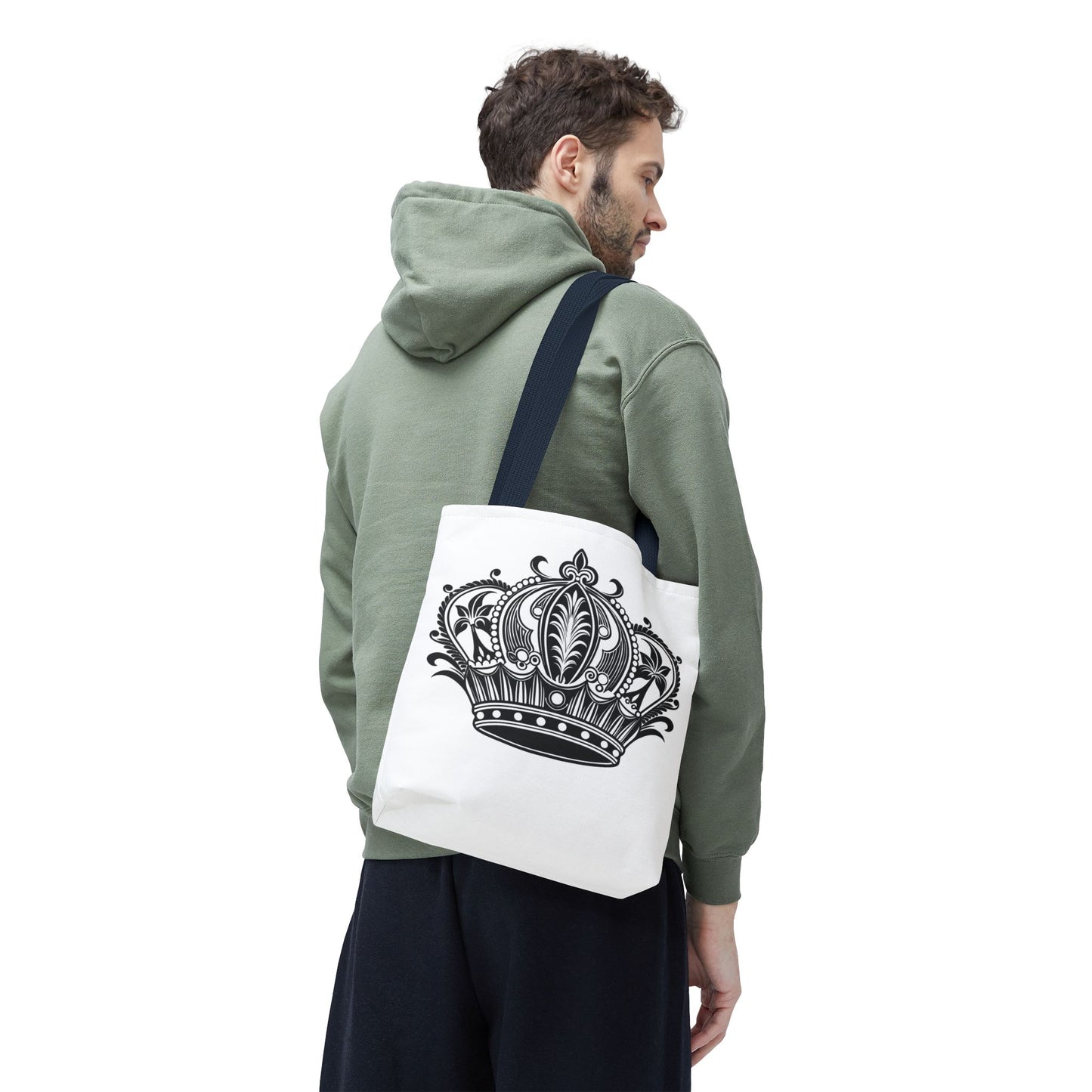 Crown Design Tote Bag, Royal Style Shopping Tote, Chic Grocery Bag, Gift for Her, Fashionable Accessories
