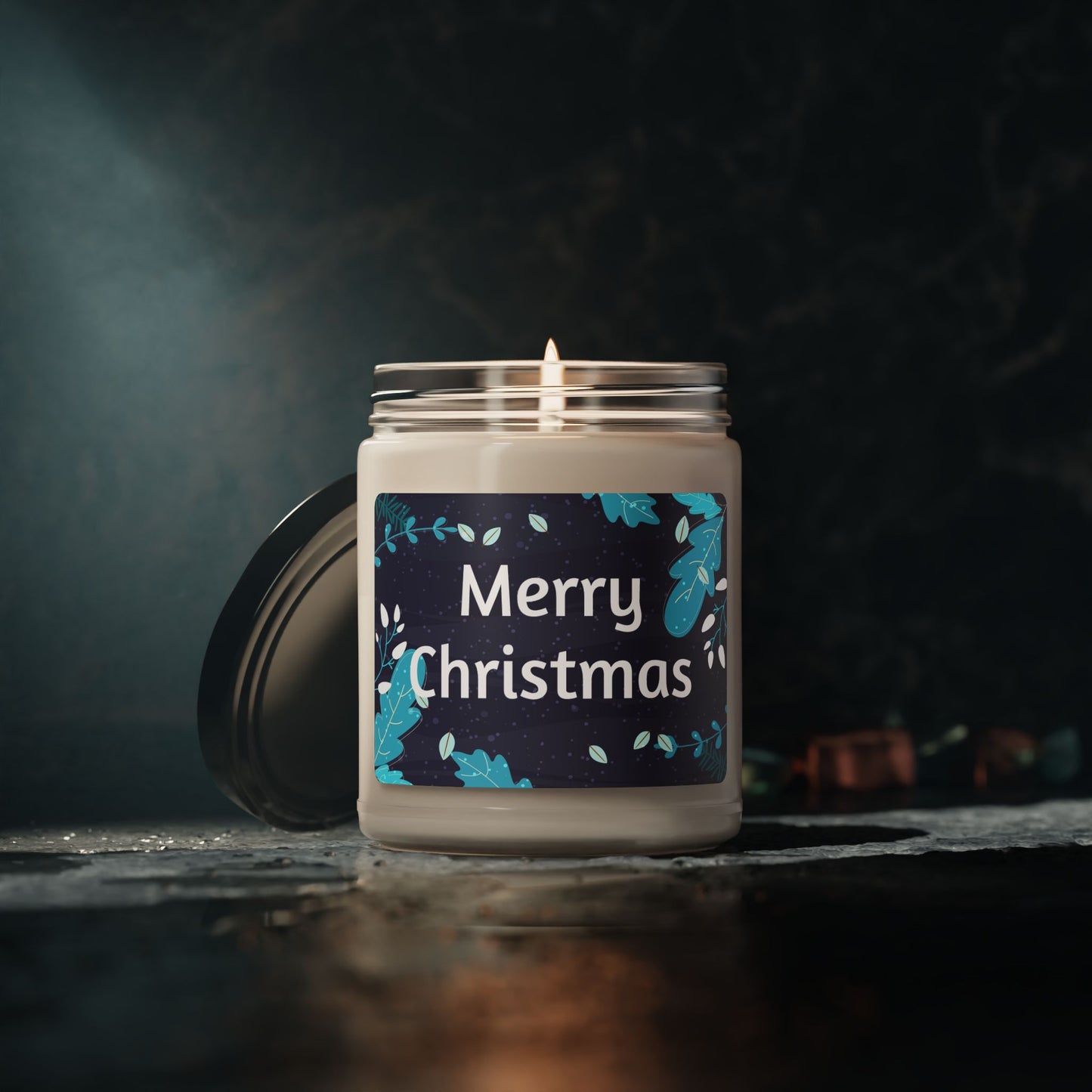 Christmas Scented Soy Candle — 9oz "Merry Christmas" Holiday Jar