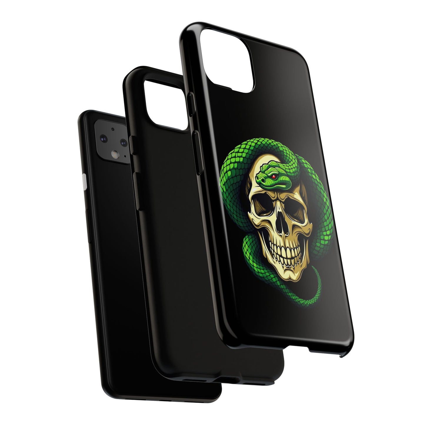 Skull & Snake Phone Case | Tough Cases, Protective Cover, Edgy Phone Accessories, Gothic Gift, Halloween Decor