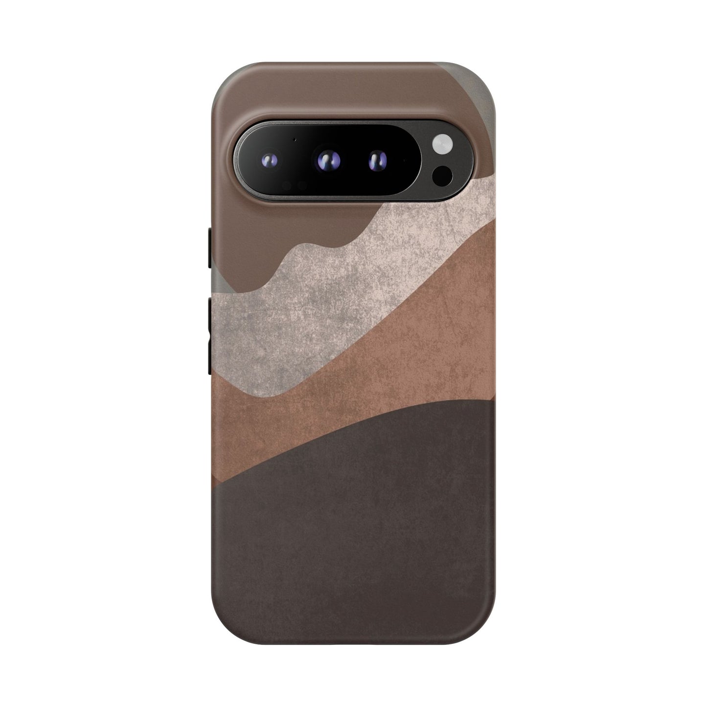 Abstract Earthtone Phone Case — Brown Layered Rugged Tough Case