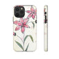 Floral Phone Case with Elegant Pink Lilies, Cute Floral Accessories, Phone Protection, Gift for Her, Stylish Cell Phone Cover